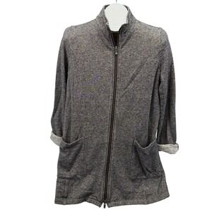 Eileen Fisher Zip Up Cardigan Jacket Knit Heathered Women's see measurements